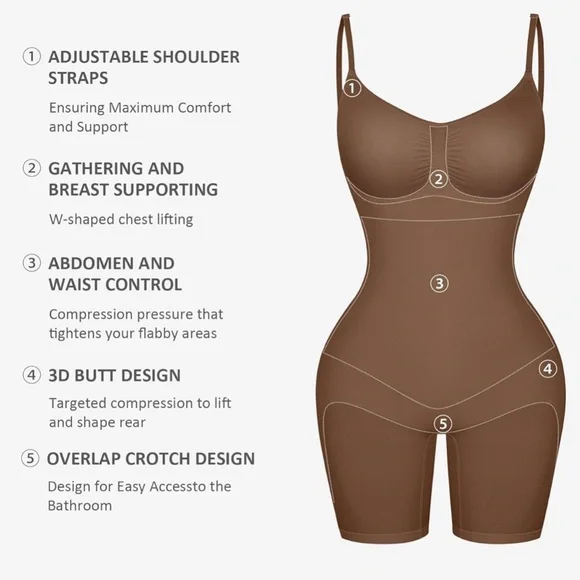 Seamless Bodysuit with Tummy Control & Hip Enhancer - Picture 5 of 8